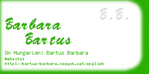 barbara bartus business card